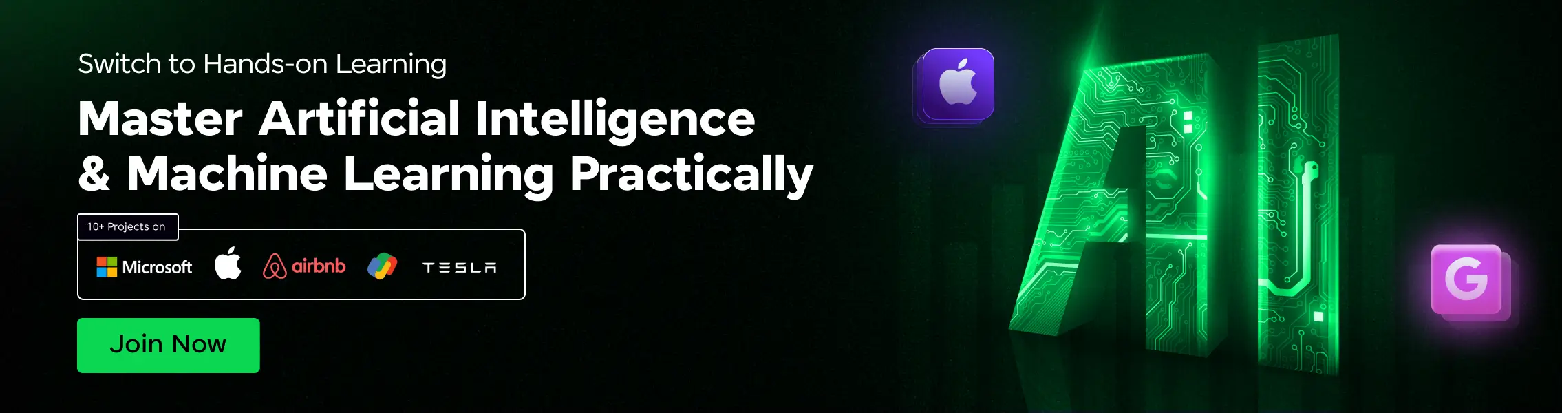 artificial intelligence and machine learning course banner horizontal